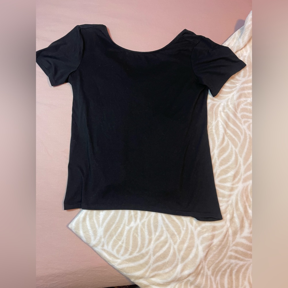Black back tie top